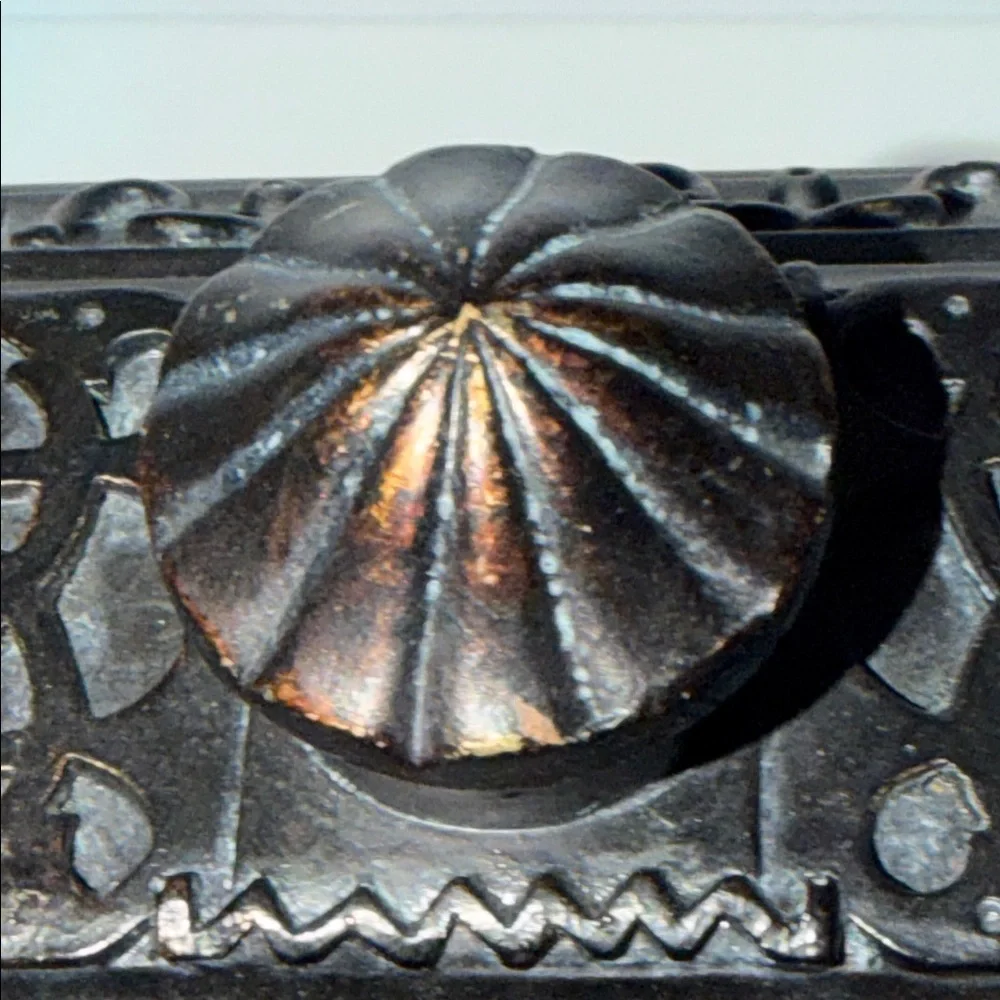 Vintage Decorative Brown Fish Box Featuring a Relief Style Fish Theme. Heavy